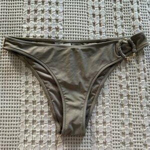 NEW Aerie Taupe Bikini Bottom with Ring Detail Size M